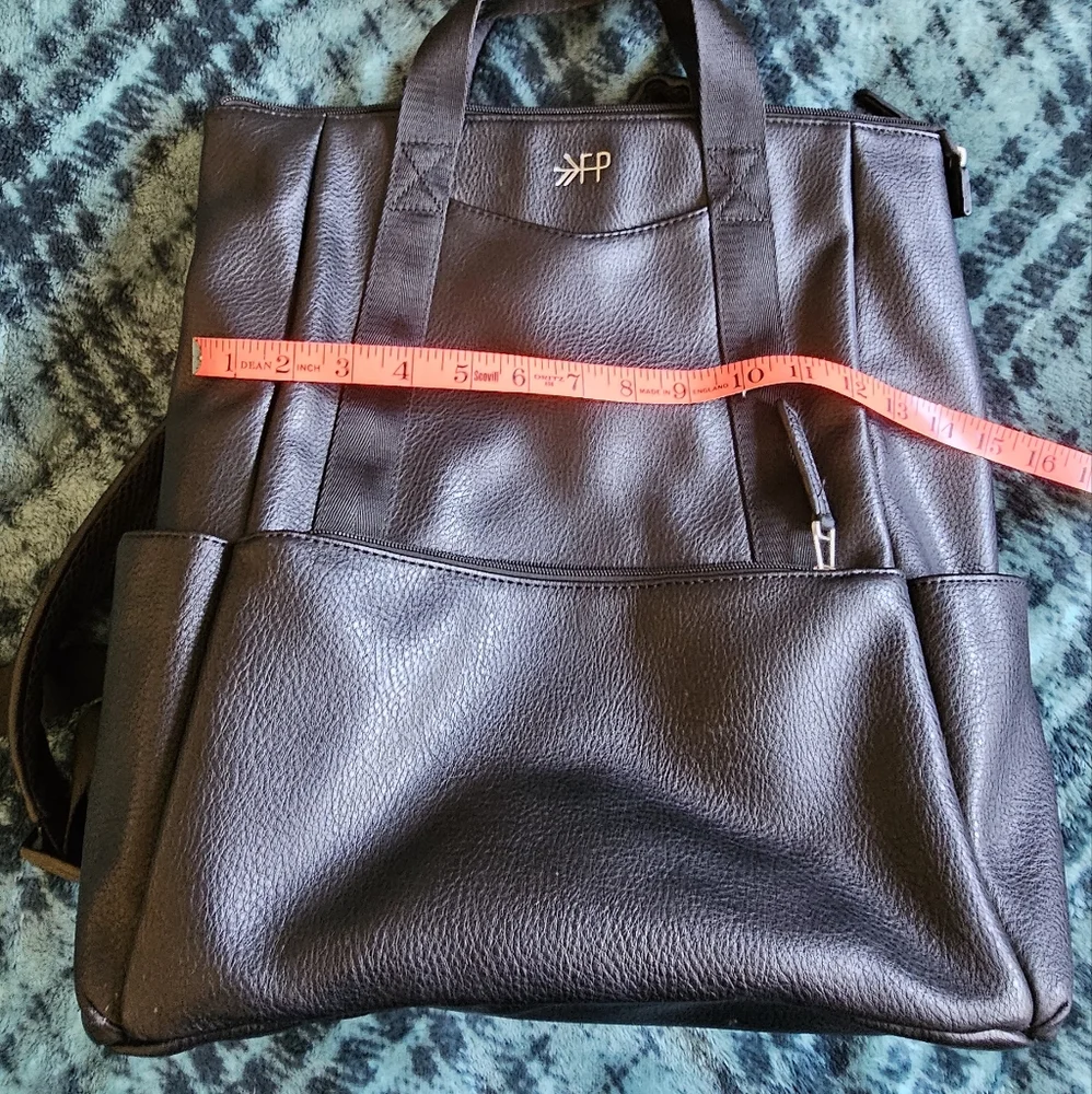 Fleshly Picked transport/diaper black‎ leather backpack